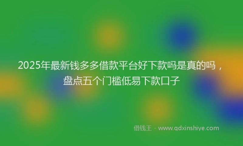 2025年最新钱多多借款平台好下款吗是真的吗，盘点五个门槛低易下款口子