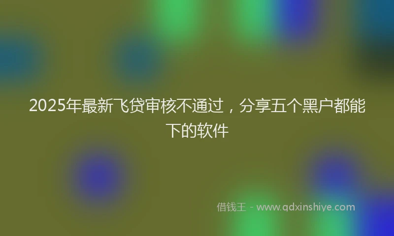 2025年最新飞贷审核不通过，分享五个黑户都能下的软件