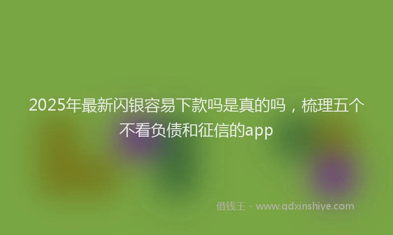 2025年最新闪银容易下款吗是真的吗，梳理五个不看负债和征信的app