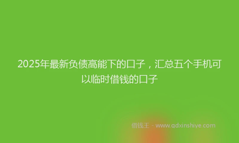 2025年最新负债高能下的口子，汇总五个手机可以临时借钱的口子