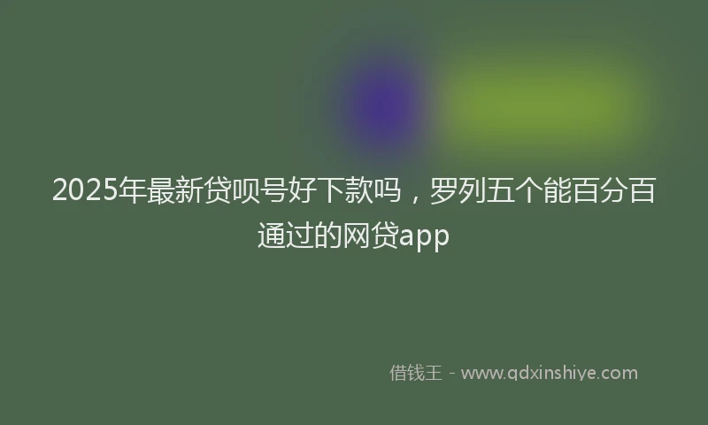 2025年最新贷呗号好下款吗，罗列五个能百分百通过的网贷app