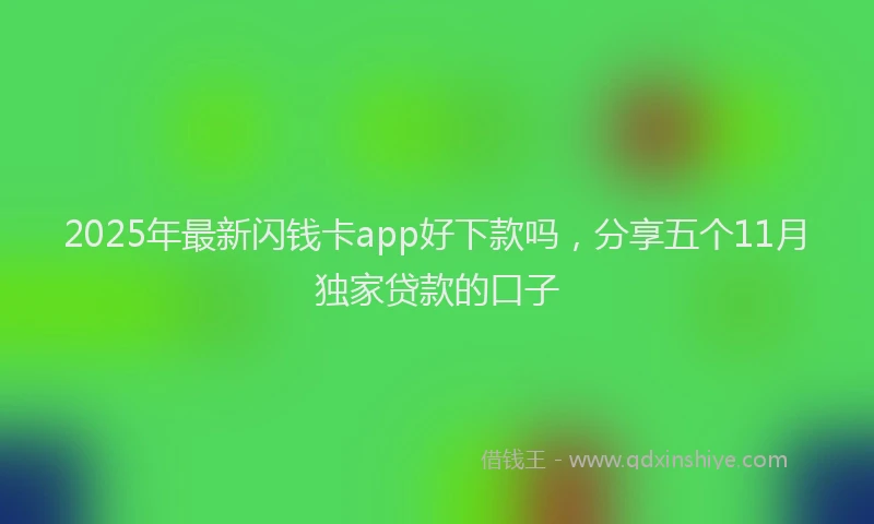 2025年最新闪钱卡app好下款吗，分享五个11月独家贷款的口子
