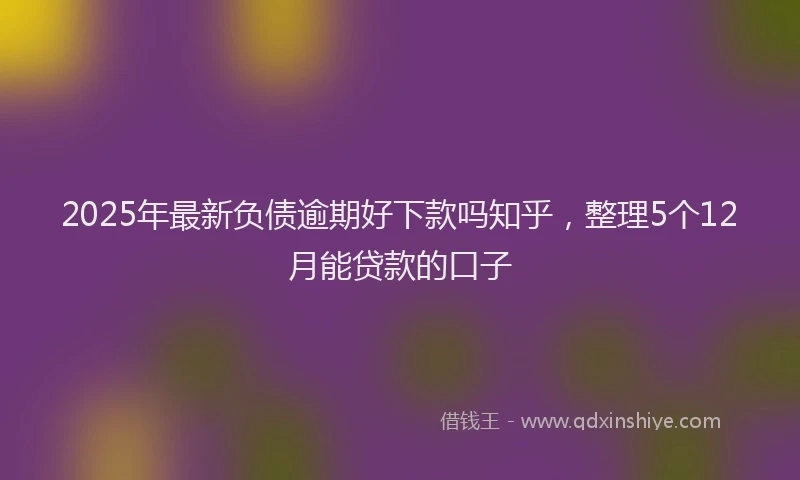 2025年最新负债逾期好下款吗知乎，整理5个12月能贷款的口子