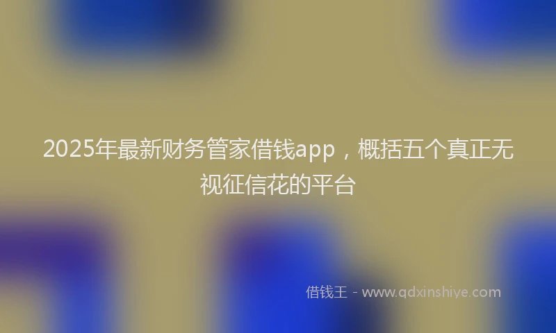 2025年最新财务管家借钱app，概括五个真正无视征信花的平台
