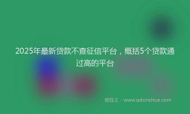 2025年最新贷款不查征信平台，概括5个贷款通过高的平台