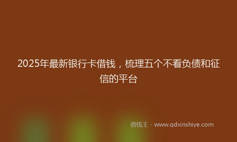 2025年最新银行卡借钱，梳理五个不看负债和征信的平台