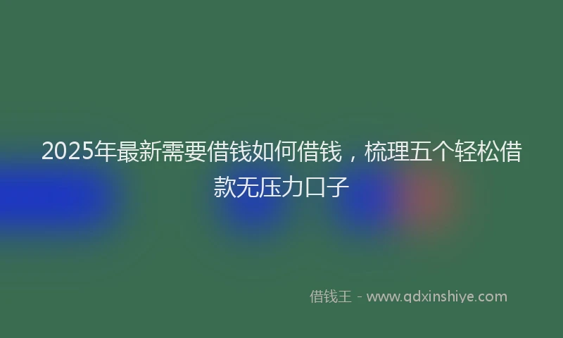 2025年最新需要借钱如何借钱，梳理五个轻松借款无压力口子