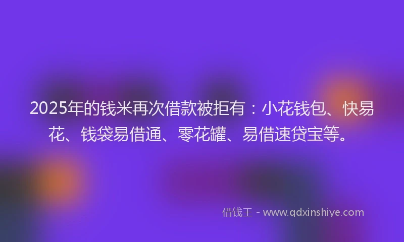 2025年的钱米再次借款被拒有：小花钱包、快易花、钱袋易借通、零花罐、易借速贷宝等。