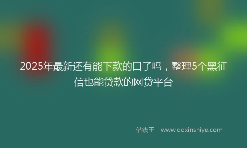 2025年最新还有能下款的口子吗，整理5个黑征信也能贷款的网贷平台