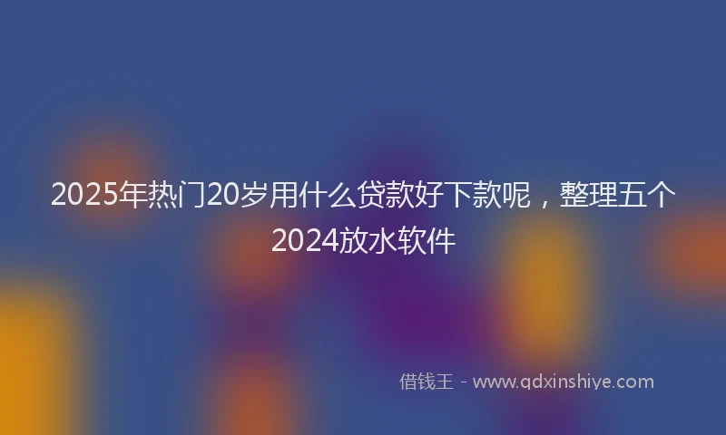 2025年热门20岁用什么贷款好下款呢，整理五个2024放水软件