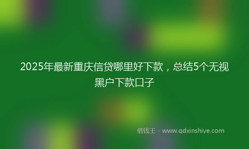 2025年最新重庆信贷哪里好下款，总结5个无视黑户下款口子