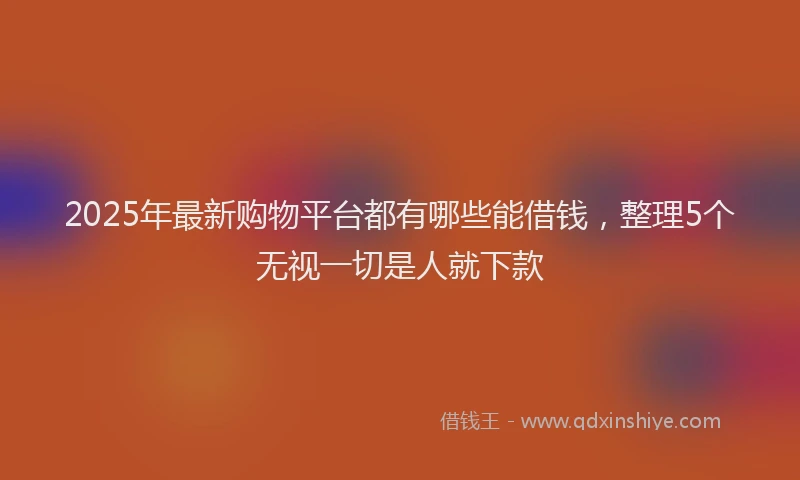 2025年最新购物平台都有哪些能借钱，整理5个无视一切是人就下款