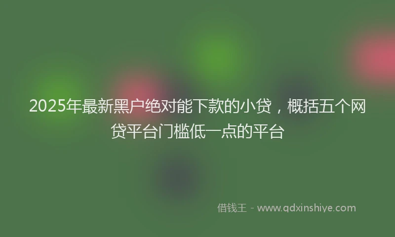 2025年最新黑户绝对能下款的小贷，概括五个网贷平台门槛低一点的平台