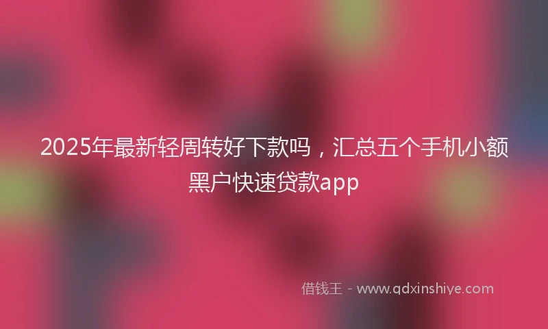 2025年最新轻周转好下款吗，汇总五个手机小额黑户快速贷款app