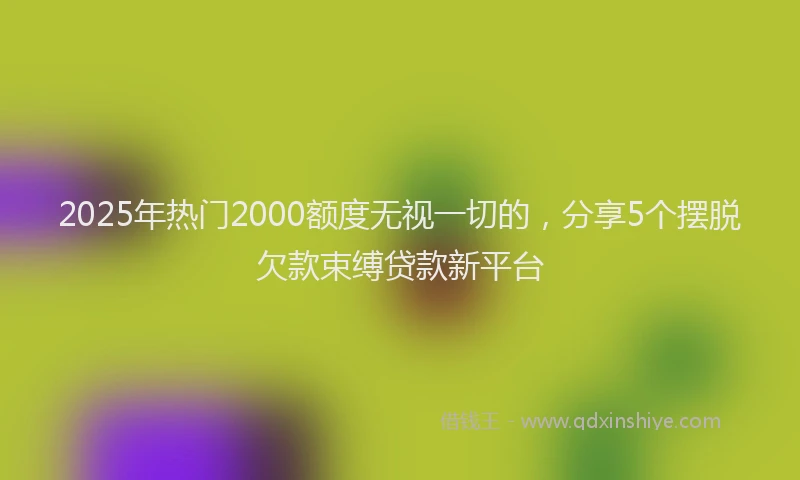 2025年热门2000额度无视一切的，分享5个摆脱欠款束缚贷款新平台
