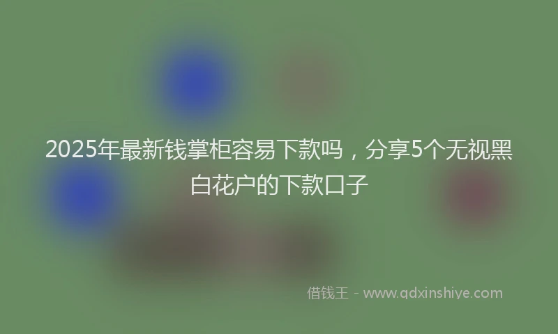 2025年最新钱掌柜容易下款吗，分享5个无视黑白花户的下款口子