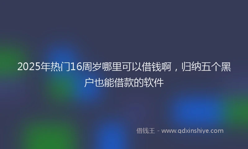 2025年热门16周岁哪里可以借钱啊，归纳五个黑户也能借款的软件