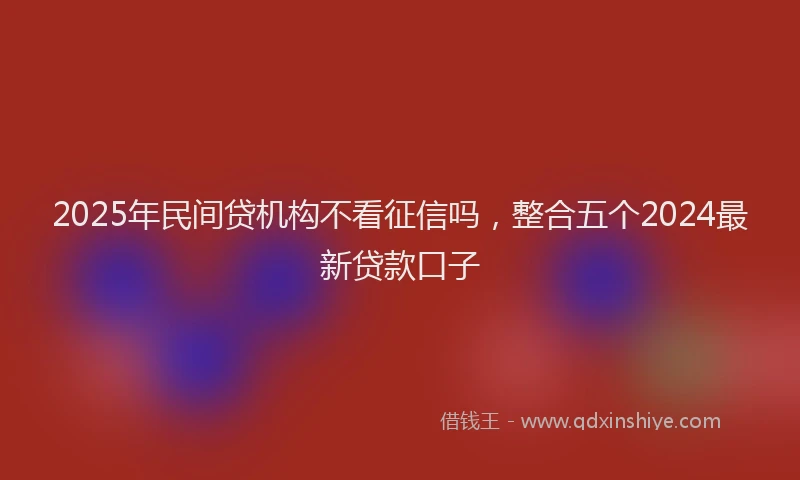 2025年民间贷机构不看征信吗，整合五个2024最新贷款口子