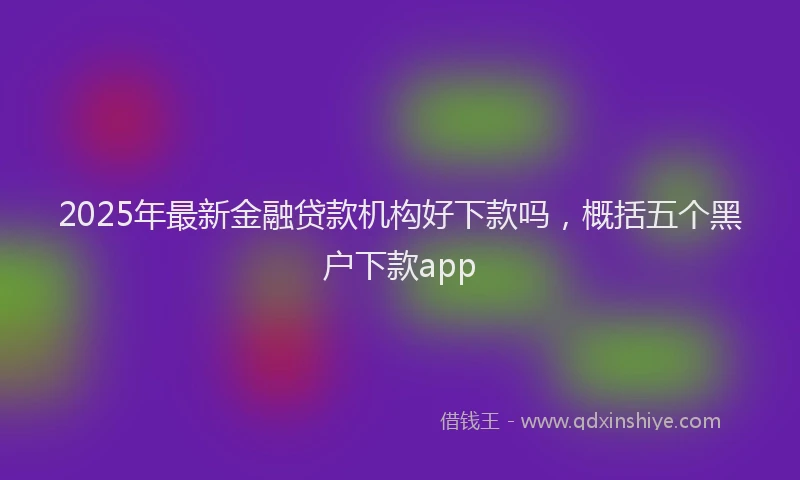 2025年最新金融贷款机构好下款吗，概括五个黑户下款app