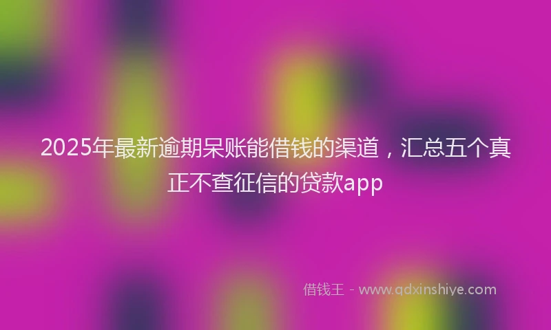 2025年最新逾期呆账能借钱的渠道，汇总五个真正不查征信的贷款app