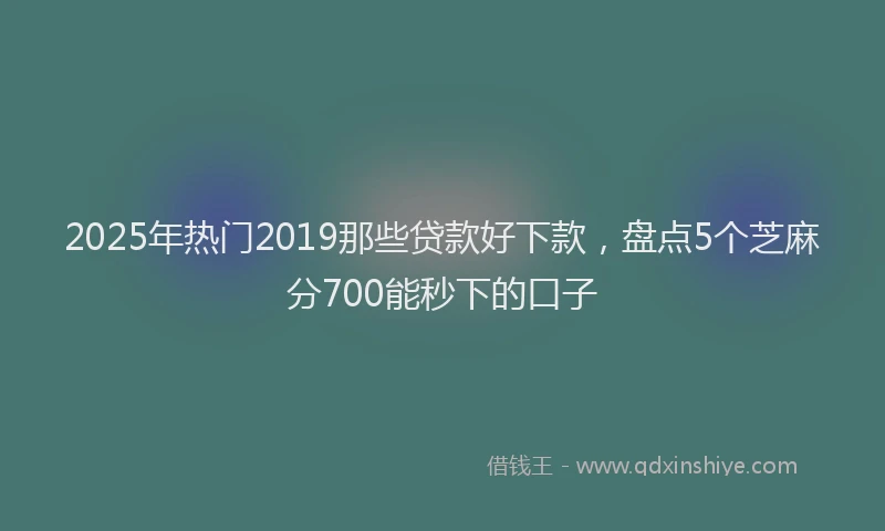 2025年热门2019那些贷款好下款，盘点5个芝麻分700能秒下的口子