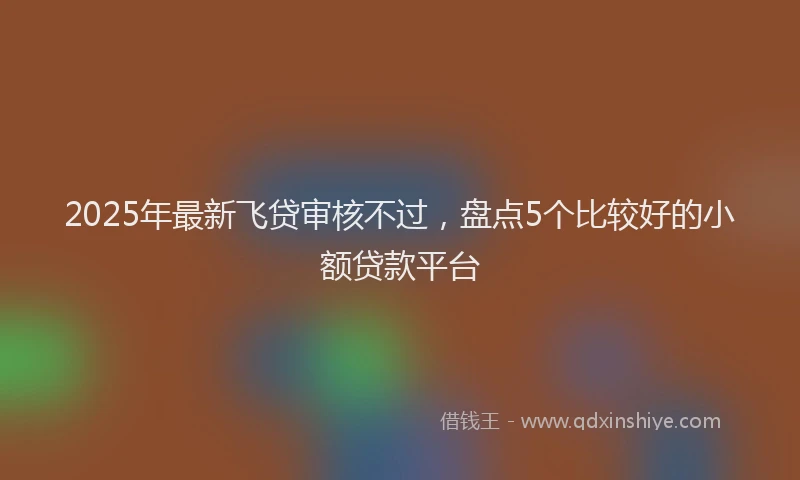 2025年最新飞贷审核不过，盘点5个比较好的小额贷款平台