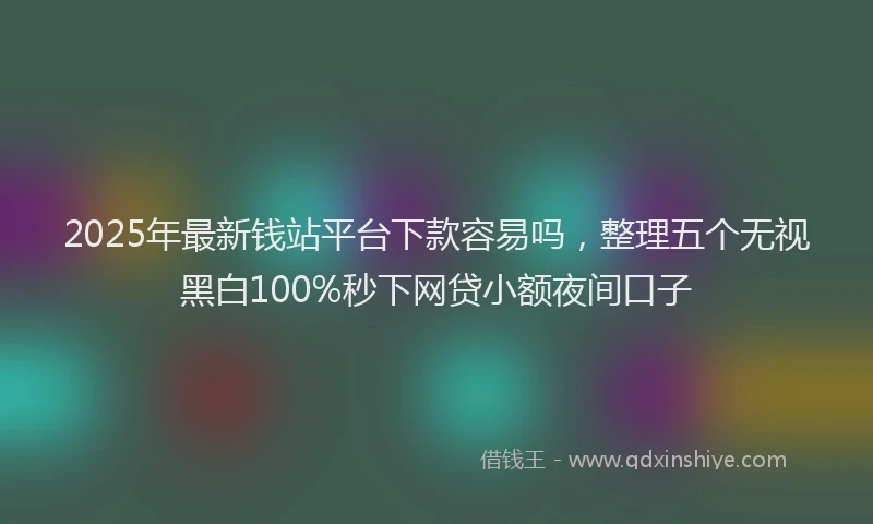 2025年最新钱站平台下款容易吗，整理五个无视黑白100%秒下网贷小额夜间口子