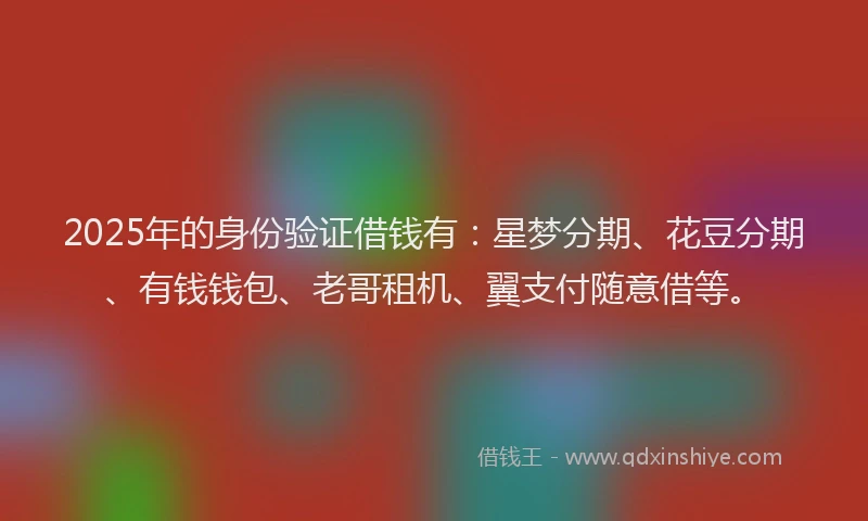 2025年的身份验证借钱有：星梦分期、花豆分期、有钱钱包、老哥租机、翼支付随意借等。