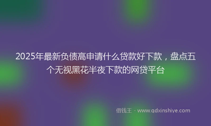 2025年最新负债高申请什么贷款好下款，盘点五个无视黑花半夜下款的网贷平台