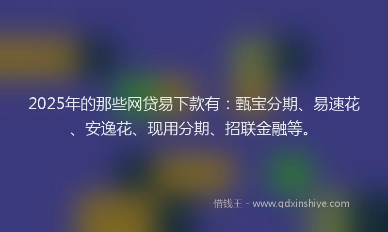 2025年的那些网贷易下款有：甄宝分期、易速花、安逸花、现用分期、招联金融等。