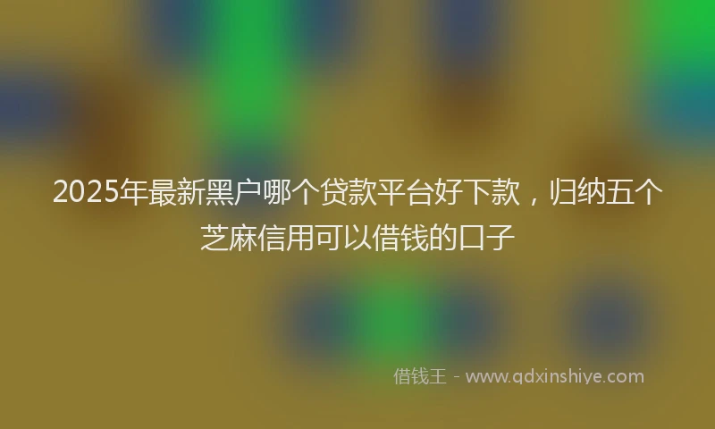 2025年最新黑户哪个贷款平台好下款，归纳五个芝麻信用可以借钱的口子