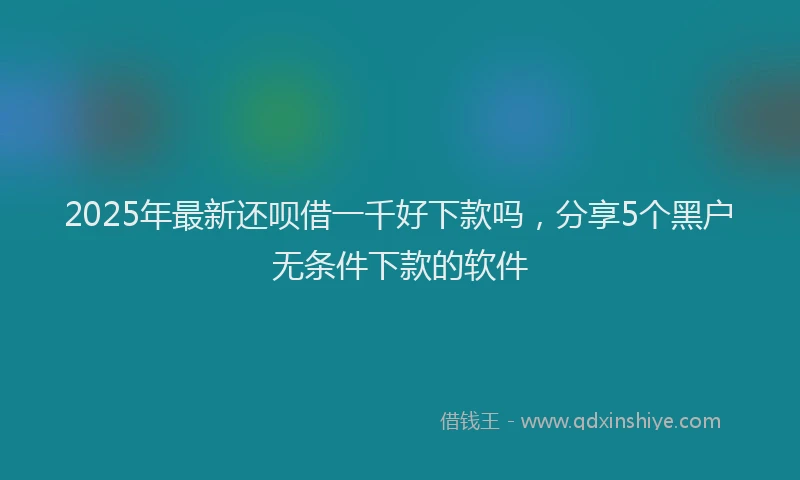 2025年最新还呗借一千好下款吗，分享5个黑户无条件下款的软件