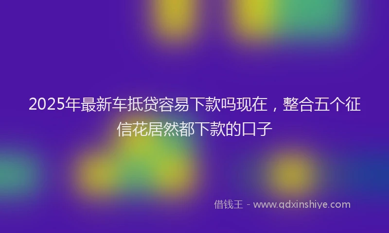 2025年最新车抵贷容易下款吗现在，整合五个征信花居然都下款的口子
