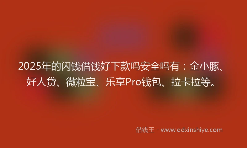 2025年的闪钱借钱好下款吗安全吗有：金小豚、好人贷、微粒宝、乐享Pro钱包、拉卡拉等。