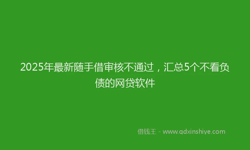 2025年最新随手借审核不通过，汇总5个不看负债的网贷软件