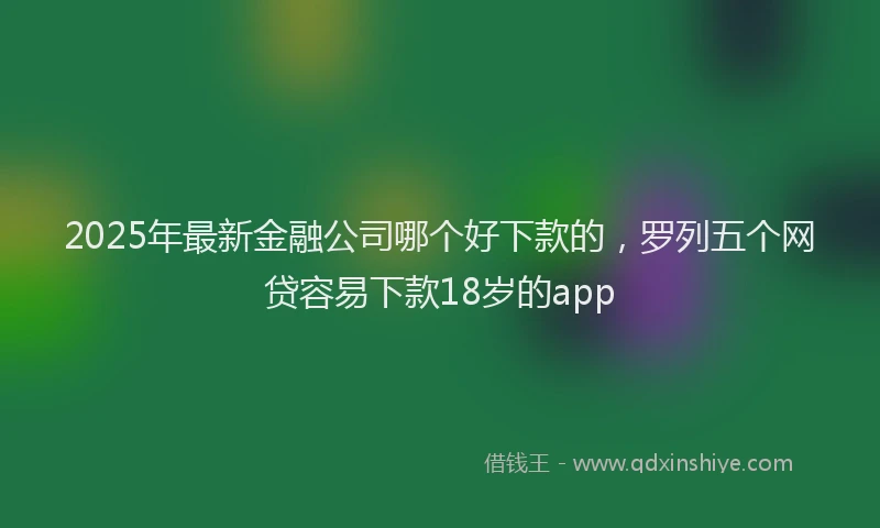 2025年最新金融公司哪个好下款的，罗列五个网贷容易下款18岁的app