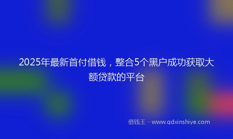 2025年最新首付借钱，整合5个黑户成功获取大额贷款的平台