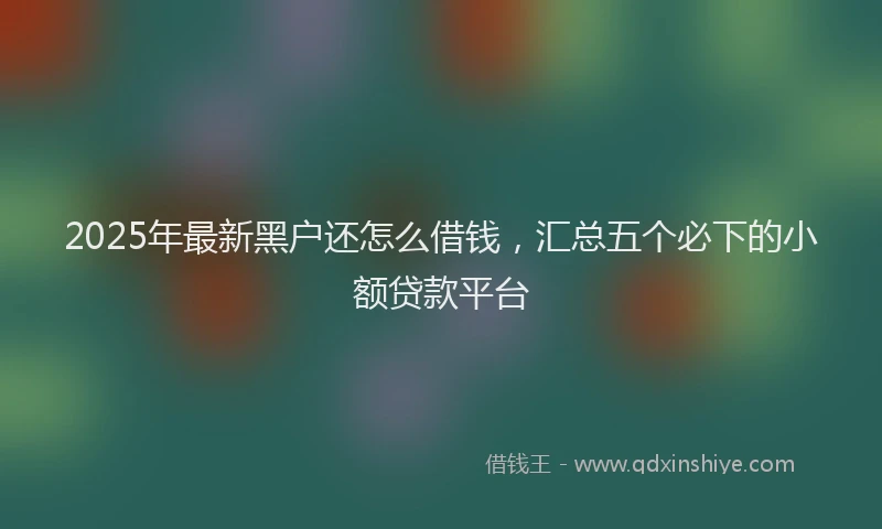 2025年最新黑户还怎么借钱，汇总五个必下的小额贷款平台