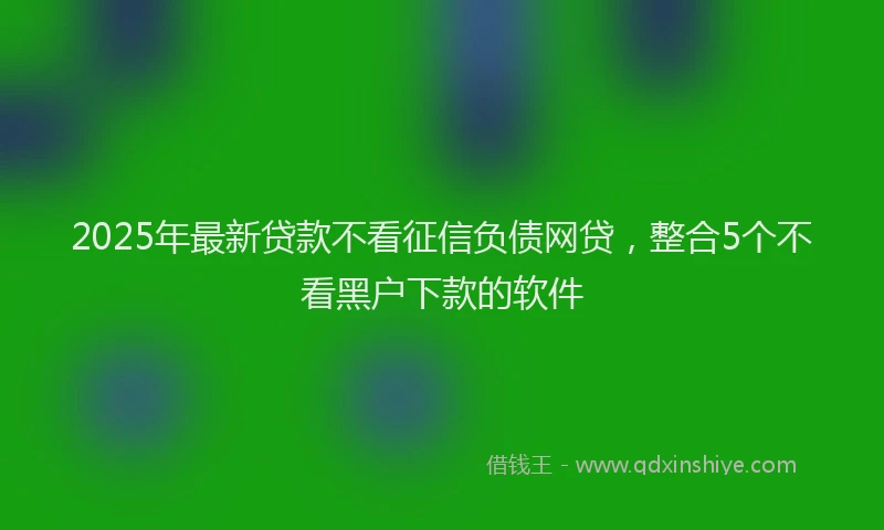 2025年最新贷款不看征信负债网贷，整合5个不看黑户下款的软件