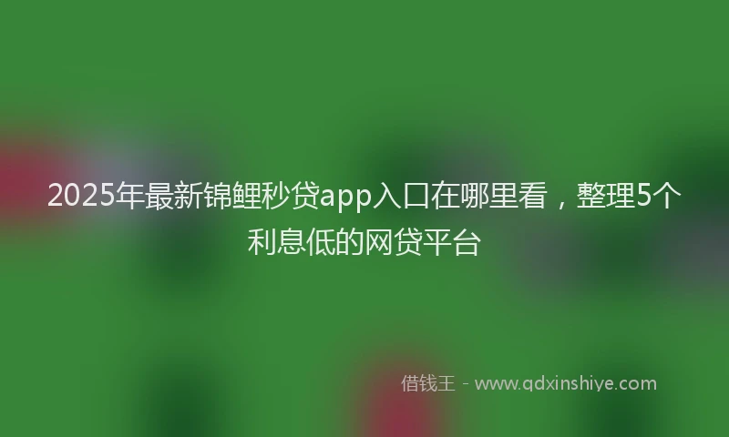 2025年最新锦鲤秒贷app入口在哪里看，整理5个利息低的网贷平台