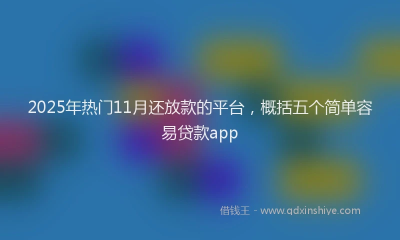 2025年热门11月还放款的平台，概括五个简单容易贷款app