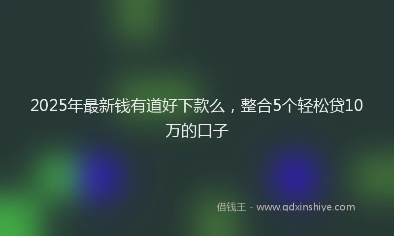 2025年最新钱有道好下款么，整合5个轻松贷10万的口子