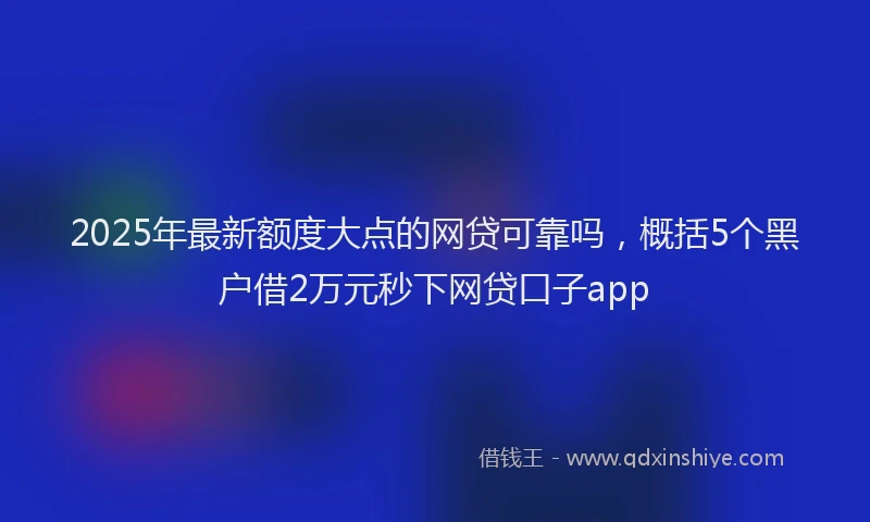 2025年最新额度大点的网贷可靠吗，概括5个黑户借2万元秒下网贷口子app