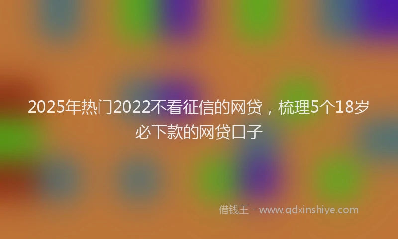 2025年热门2022不看征信的网贷，梳理5个18岁必下款的网贷口子