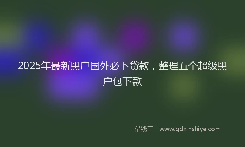 2025年最新黑户国外必下贷款，整理五个超级黑户包下款