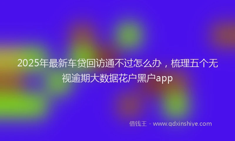 2025年最新车贷回访通不过怎么办，梳理五个无视逾期大数据花户黑户app