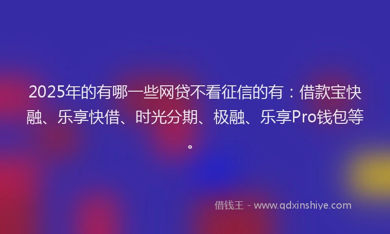 2025年的有哪一些网贷不看征信的有：借款宝快融、乐享快借、时光分期、极融、乐享Pro钱包等。
