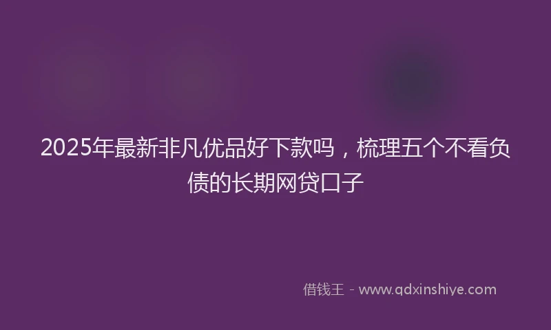 2025年最新非凡优品好下款吗，梳理五个不看负债的长期网贷口子