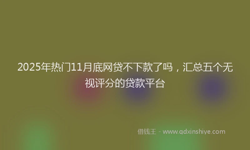 2025年热门11月底网贷不下款了吗，汇总五个无视评分的贷款平台