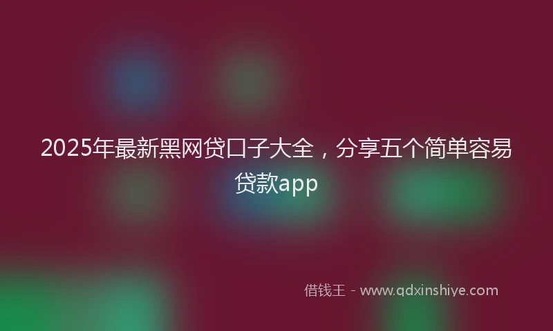 2025年最新黑网贷口子大全，分享五个简单容易贷款app